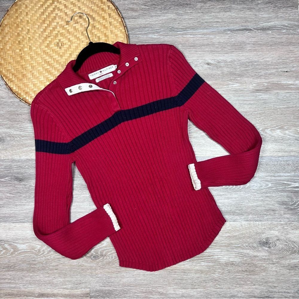Vintage Y2K‎ Tommy Hilfiger collared sweater ribbed knit